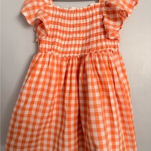 Sigrid Olsen Orange Checkered Kids Dress